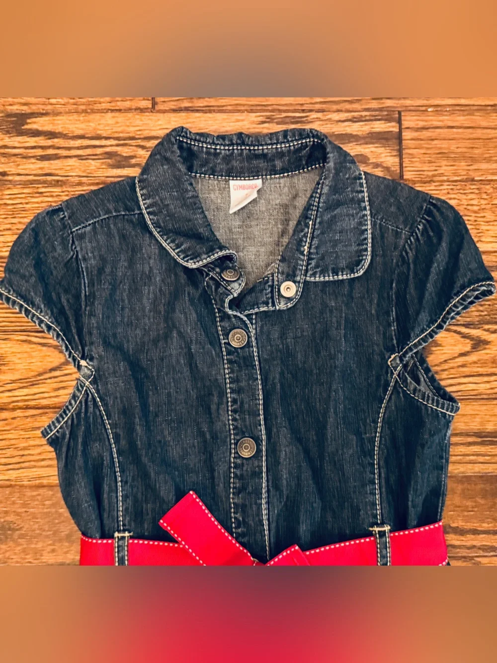 Gymboree Blue Denim Dress with Pink Belt